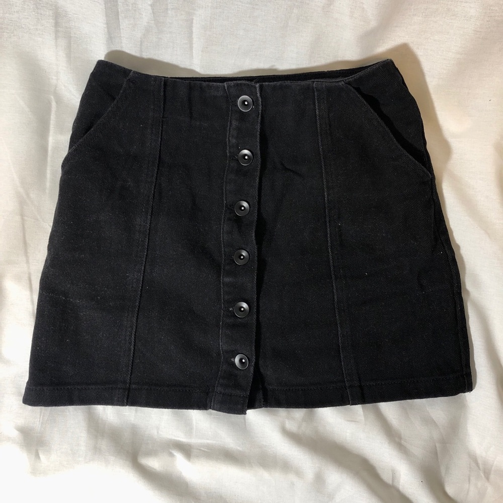 Black Denim Skirt